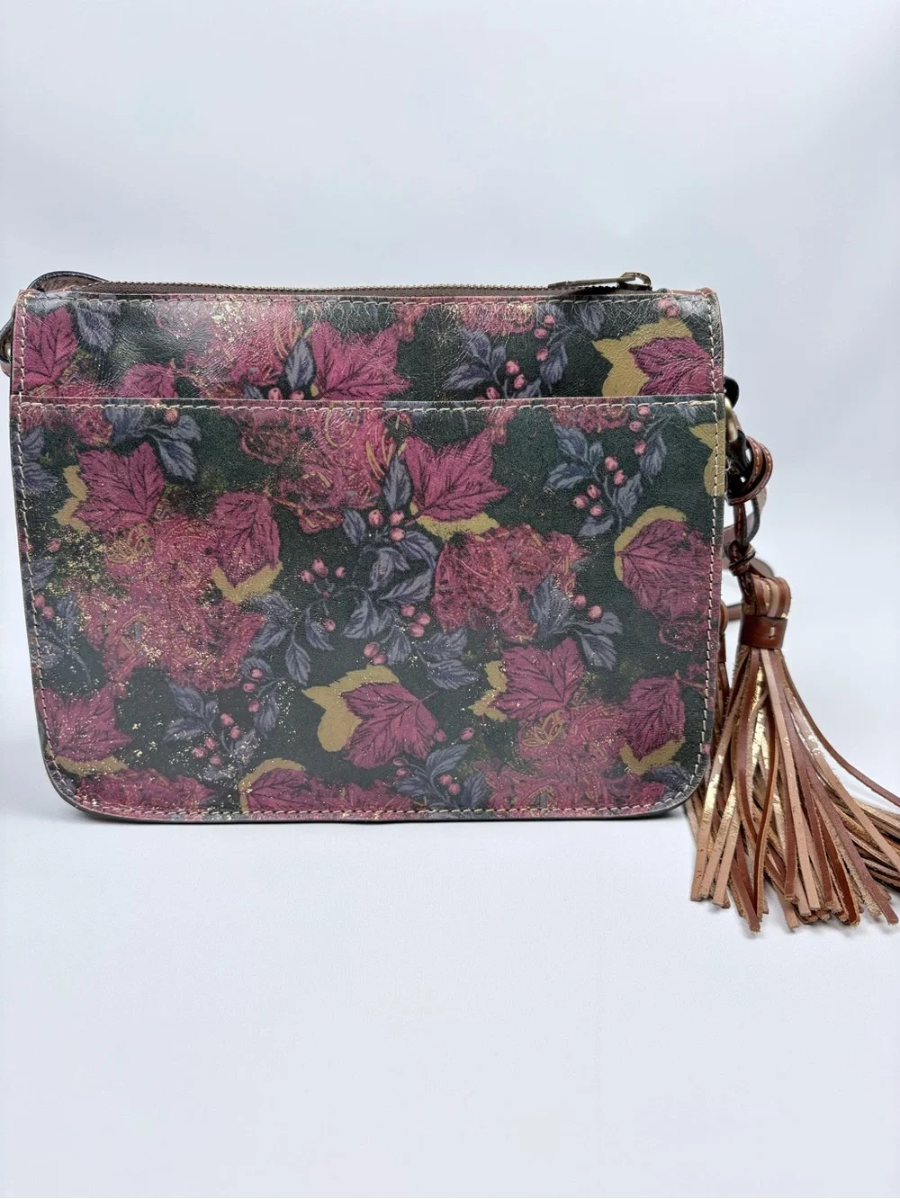 Patricia Nash Floral Leather Crossbody Shoulder Bag Purse